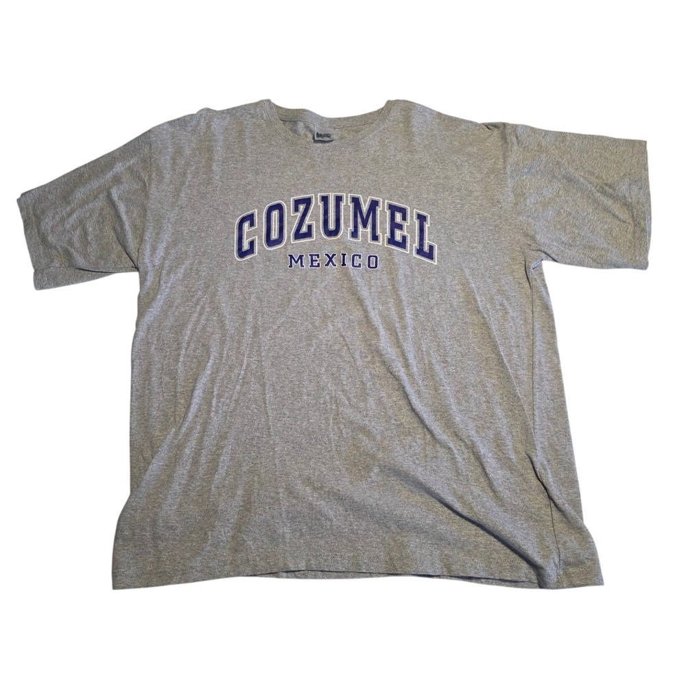 Cozumel Mexico‎ T-Shirt Graphic Print Gray Short Sleeve 100% Cotton Mens 2XL